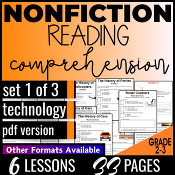 Preview of 2nd and 3rd Grade Technology Nonfiction Reading Comprehension Passages PDF