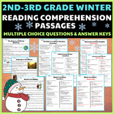 2nd-3rd Grade Winter Reading Comprehension Passages|Multip