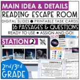 2nd & 3rd Grade Main Idea & Details Escape Room - Digital 