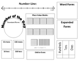 2nd/3rd Math Number of the Day Template (1-999)