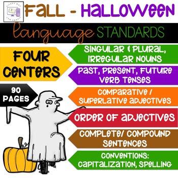 Preview of 2nd - 4th Grade Halloween Language Standards | Centers | Independent Activities