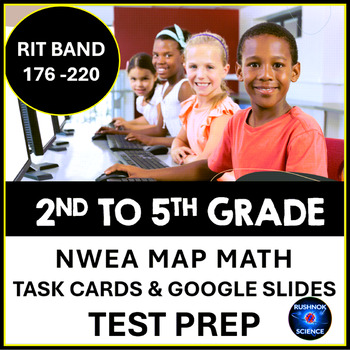 Preview of 2nd – 5th Grade NWEA MAP Math Test Prep Bundle, Task Cards, Practice Questions