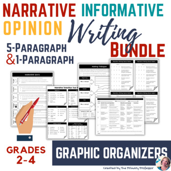 Preview of 3rd-6th Grade Writing Organizer Bundle: Narrative, Informative, and Opinion