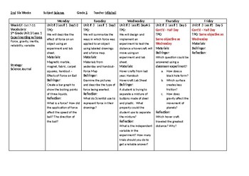 Preview of 2nd 6 Weeks Lesson Plans- Editable