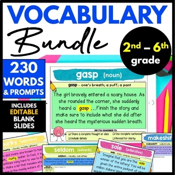 Preview of Vocabulary Writing Prompts 2nd 3rd 4th 5th & 6th Grade Bundle - Creative Writing