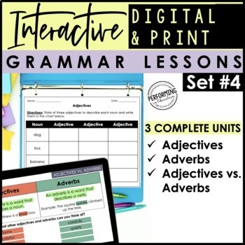 2nd Digital Interactive Grammar Lessons | Adjectives, Adverbs | SET 4