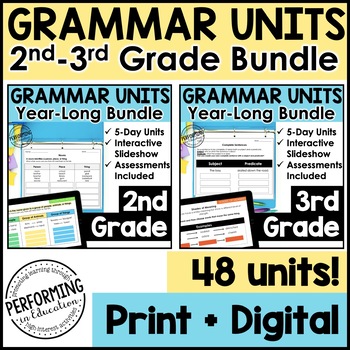 Preview of Beginning Grammar Year-Long Bundle For 2nd & 3rd | Lesson Plans & Practice