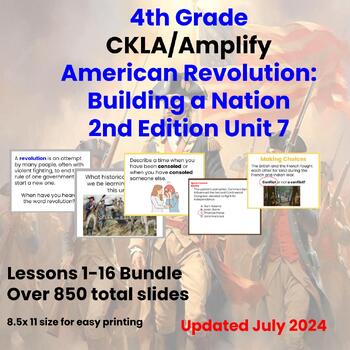 Preview of 2nd Edition  American Revolution Unit 7 4th Grade Lessons 1-16  CKLA Amplify