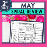 MAY Spiral Review Worksheets Spring Math Activities 2nd Gr