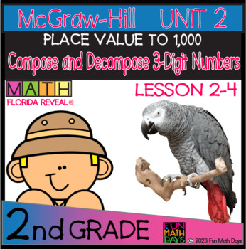 Preview of 2nd GRADE LESSON 2.4 COMPOSE & DECOMPOSE THREE DIGIT NUMBERS WORKSHEETSPACK