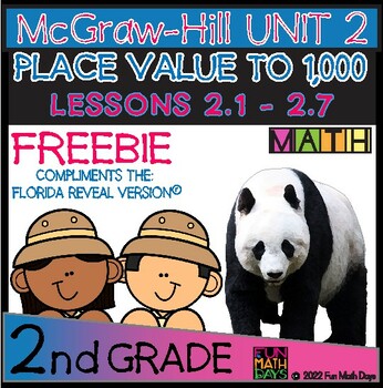 Preview of 2nd GRADE UNIT 2 PLACE VALUE REVEAL MATH FREEBIE