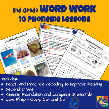 Preview of 2nd Grade 10 Word Work Activities: Phonics - Grammar - Syllabication