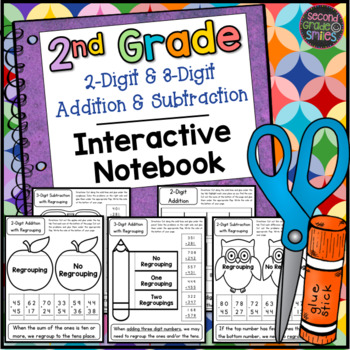Preview of 2nd Grade 2-Digit & 3-Digit Addition and Subtraction Interactive Notebook