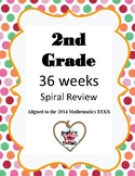 3 Weeks Free!!! Mathematics Spiral Review- 2nd Grade- 36 Weeks