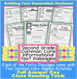 2nd Grade 40 Informational Text Close Reading CC Align Google Slides™ PDFs Easel
