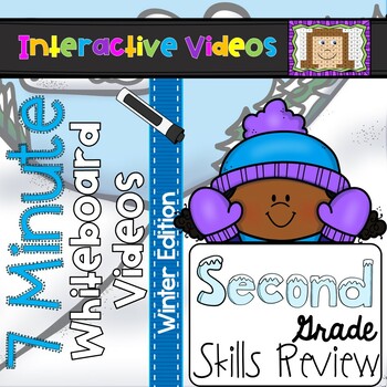 Preview of 2nd Grade 7 Minute Whiteboard Videos - Winter Second Grade Math ELA Review