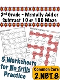 2nd Grade Add or Subtract 10 or 100 - Common Core 2.NBT.8