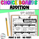 2nd Grade- Addition Math Menus - Choice Boards and Activities