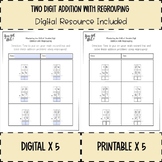 2nd Grade Addition No Prep Worksheet - Five Pack - Digital