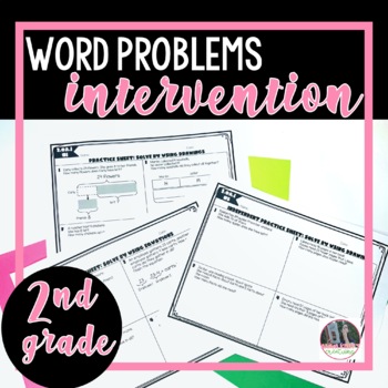 Preview of 2nd Grade Addition & Subtract Math Word Problem Solving Intervention Worksheets