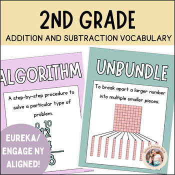 Preview of 2nd Grade Addition/Subtraction Vocabulary|Eureka/EngageNY Aligned |Gentle Garden