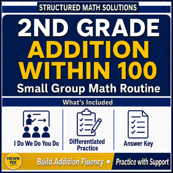 Preview of 2nd Grade Addition Within 100 | Small Group Math Routine