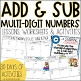 2 and 3 Digit Addition and Subtraction Worksheets for 2nd 