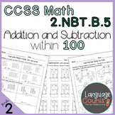2nd Grade, Addition and Subtraction within 100- No Prep Practice Worksheets