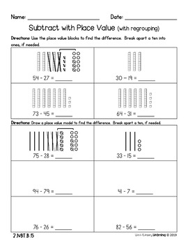 2nd Grade, Addition and Subtraction within 100- No Prep Practice Worksheets