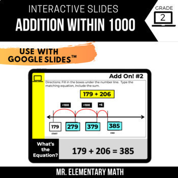 Preview of 2nd Grade Addition within 1000 - Print & Digital Math Centers