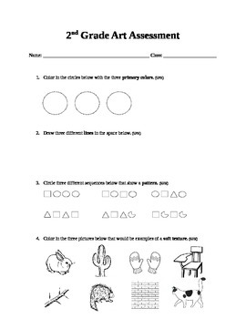 Preview of 2nd Grade Art SLO Assessment