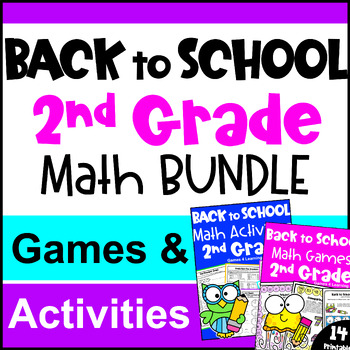 Preview of 2nd Grade BUNDLE - Back to School Math Activities with Games & Worksheets