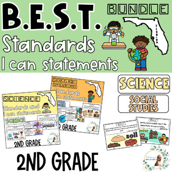 Preview of 2nd Grade BUNDLE Florida Science and Social Studies Standards and I Can