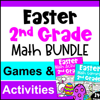Preview of 2nd Grade BUNDLE - Fun Easter Math Activities with Games & Worksheets