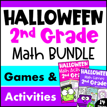 Preview of 2nd Grade BUNDLE: Fun Halloween Math Activities  with Games and Worksheets