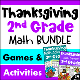 2nd Grade BUNDLE: Fun Thanksgiving Math Activities with Ga