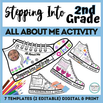 2nd Grade Back to School Activity, All About Me Book with Bulletin ...