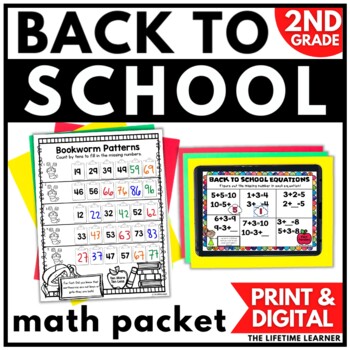 Preview of 2nd Grade Back to School Math Activities | Beginning of the Year Math Packet