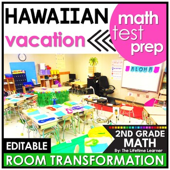 Preview of 2nd Grade Beach Day Activities Hawaii Room Transformation Beach Math Review