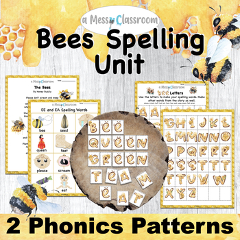 Preview of 2nd Grade Bee Spelling Unit Long ē sound EE and EA spelling patterns