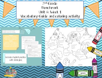 Preview of 2nd Grade Benchmark Vocabulary Coloring Unit 6 Week 1
