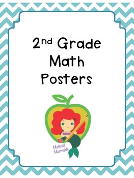 Preview of 2nd Grade Blue Math Posters