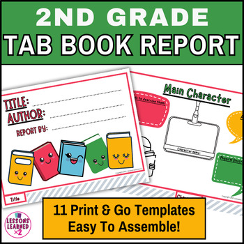 Preview of 2nd Grade Book Report - Printable Tab Book Project