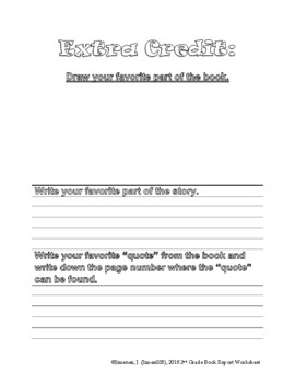 2nd grade book report worksheet by jimen035 teachers pay teachers