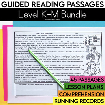 Preview of 2nd Grade Bundle Guided Reading Passages with Comprehension | Level K-M Fiction