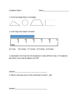 Preview of 2nd Grade CC Math Warm Up/Review