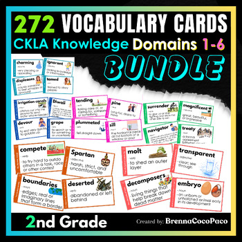Preview of 2nd Grade CKLA Knowledge Vocabulary Words for Domains 1-6 Bundle | Word Wall