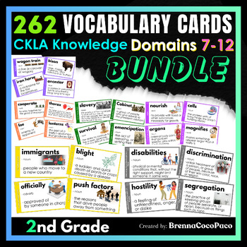 Preview of 2nd Grade CKLA Knowledge Vocabulary Words for Domains 7-12 Bundle | Word Wall