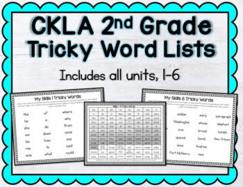 Preview of 2nd Grade CKLA Tricky Word Lists