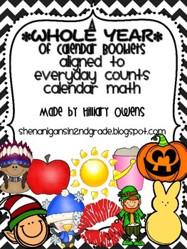 Preview of 2nd Grade Calendar Booklet *WHOLE YEAR* {Everyday Counts Calendar Math}
